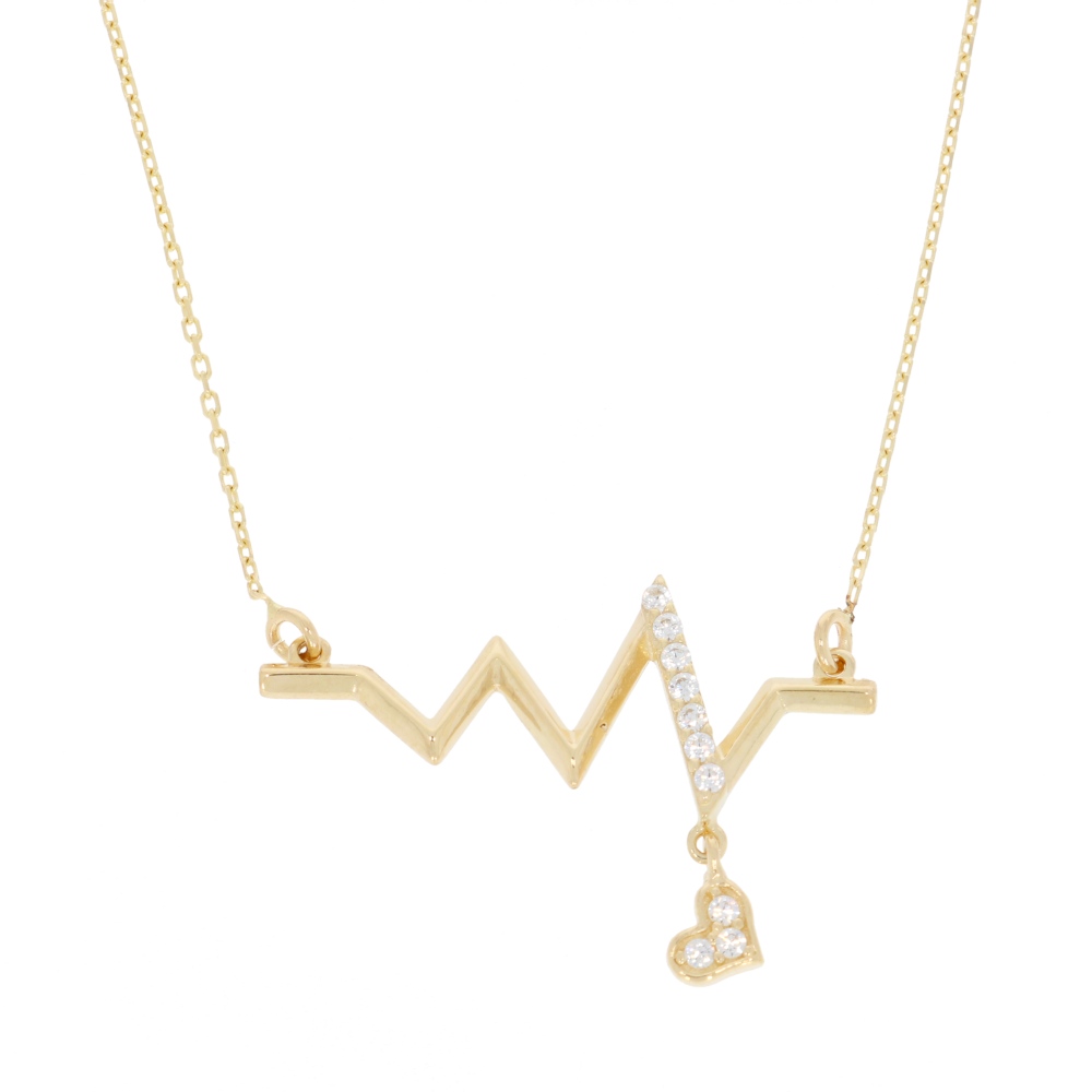 585 Gold Collier Heartbeat