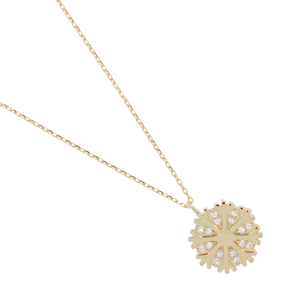 585 Gold Collier Schneeflocke