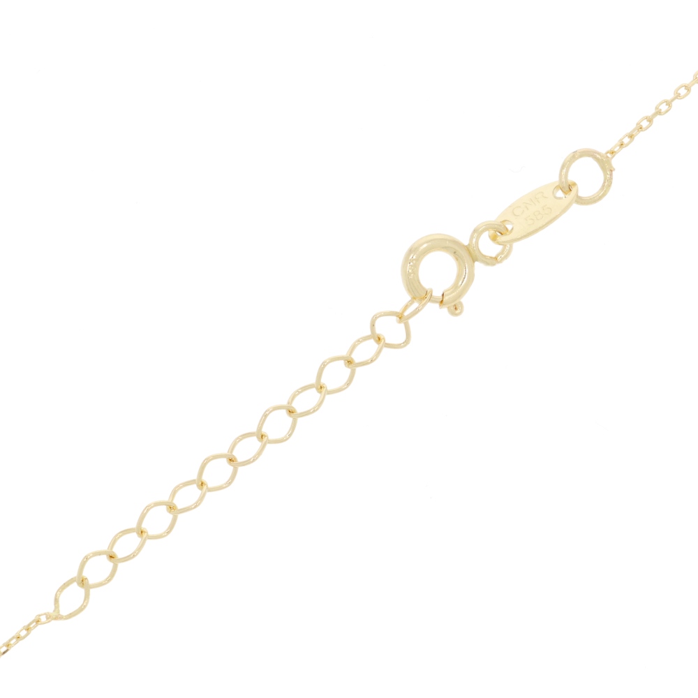 585 Gold  Collier Plättchen mit Zirkonia