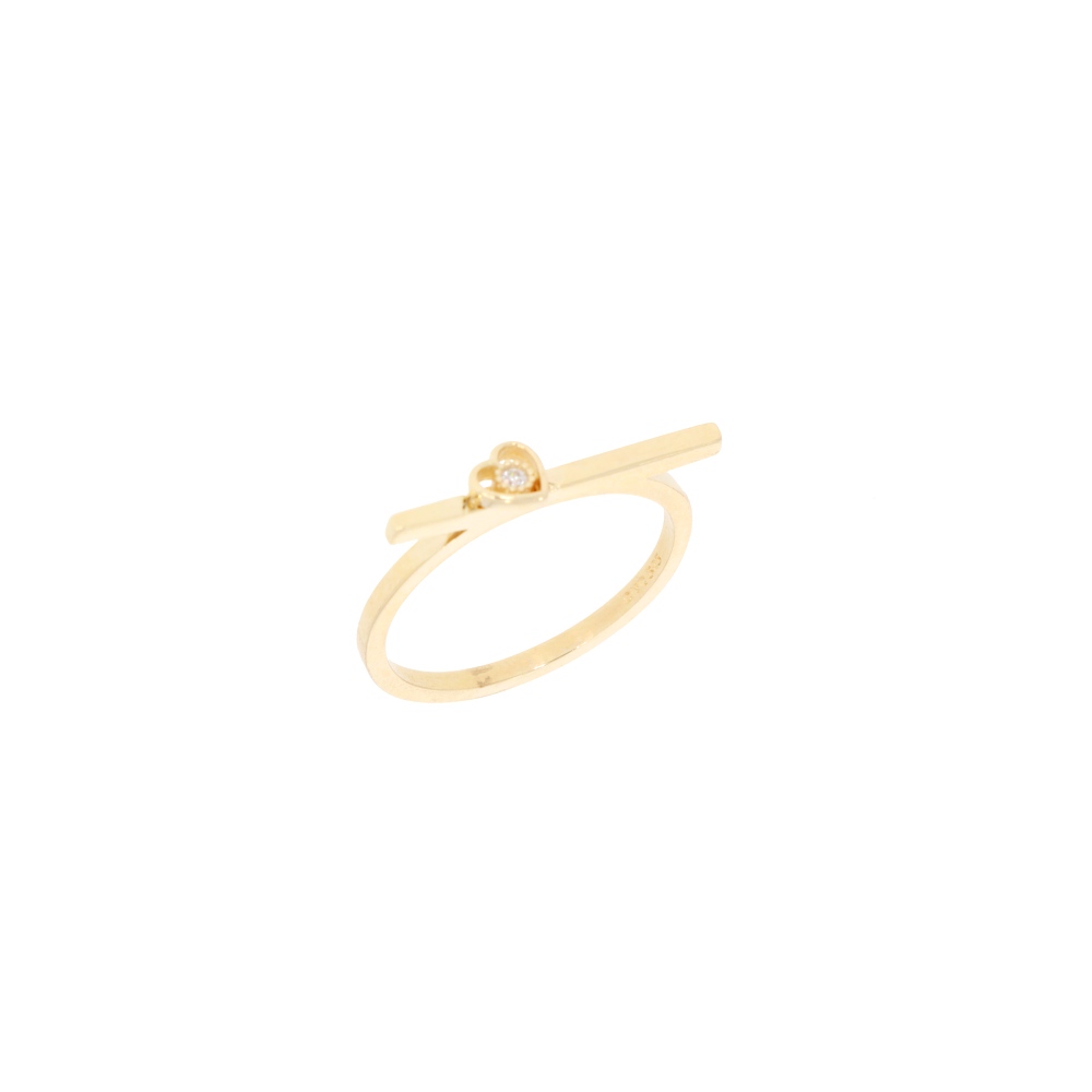 585 Gold Ring Geo Heart