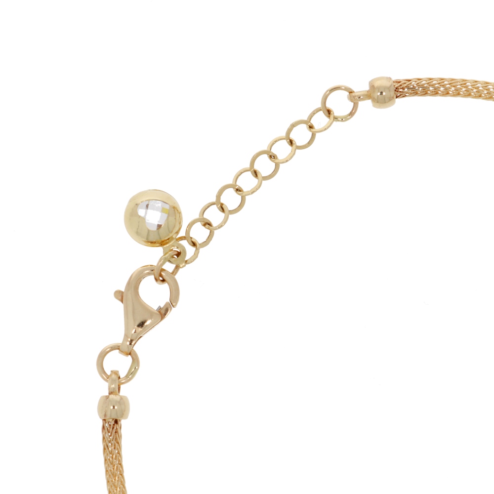 585 Gold Armband Blue Heart