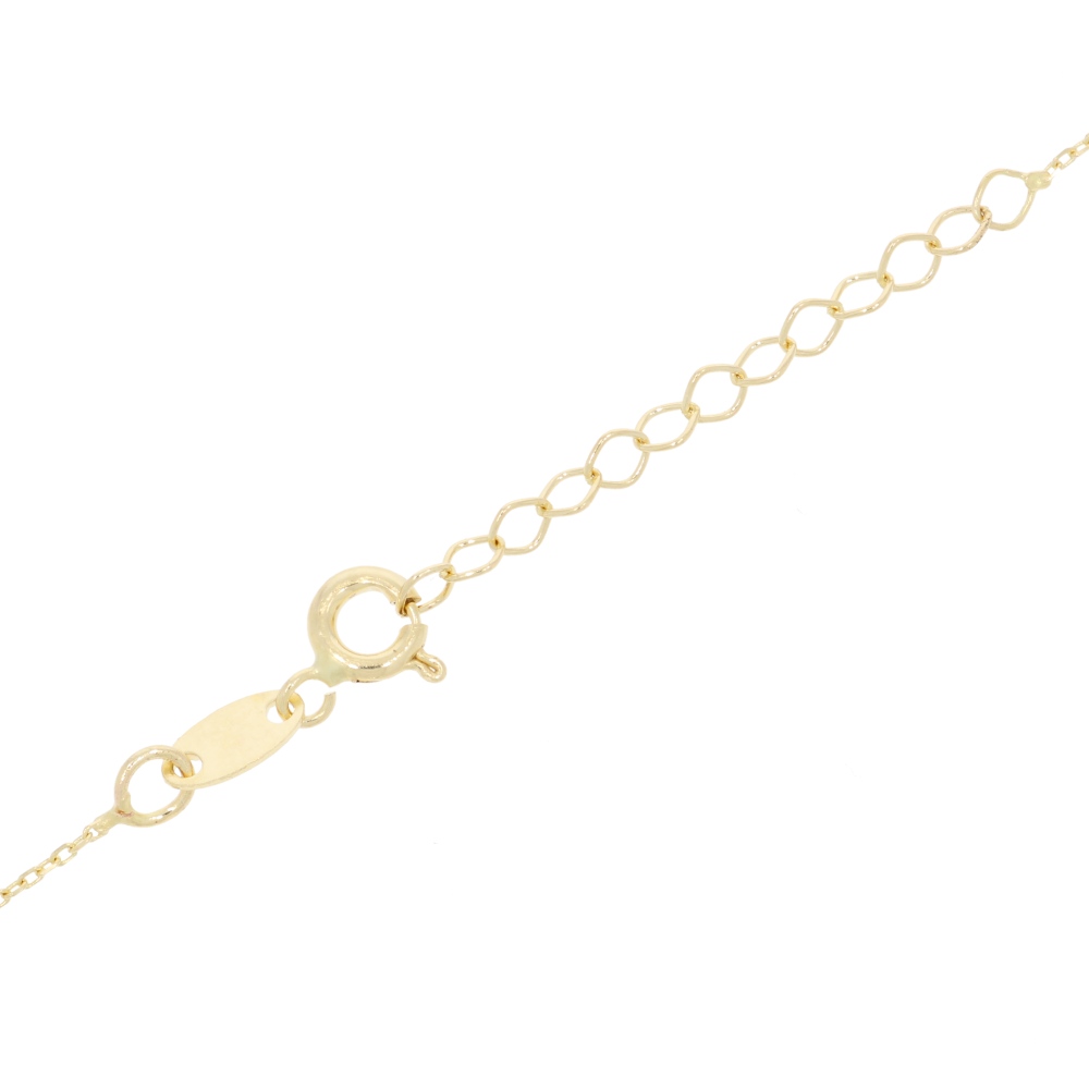 585 Gold Collier Duo Blatt