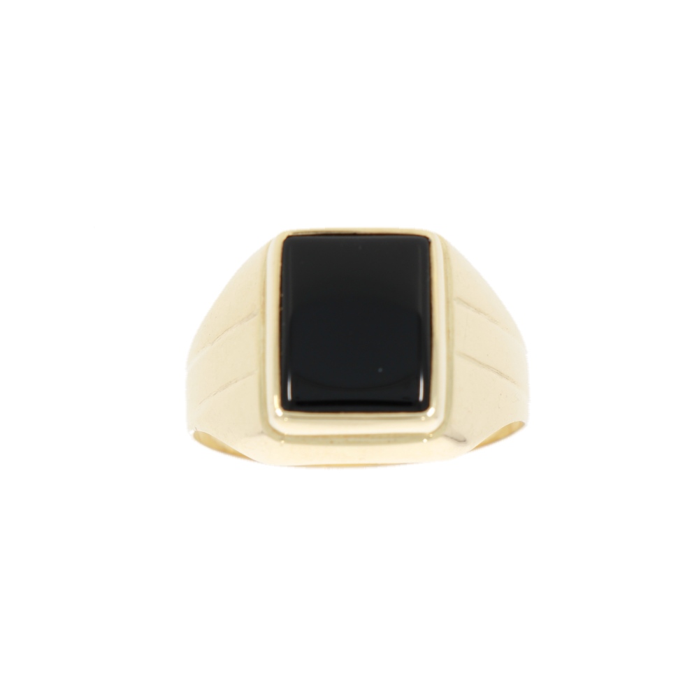 585 Gold Herrenring Pure Black