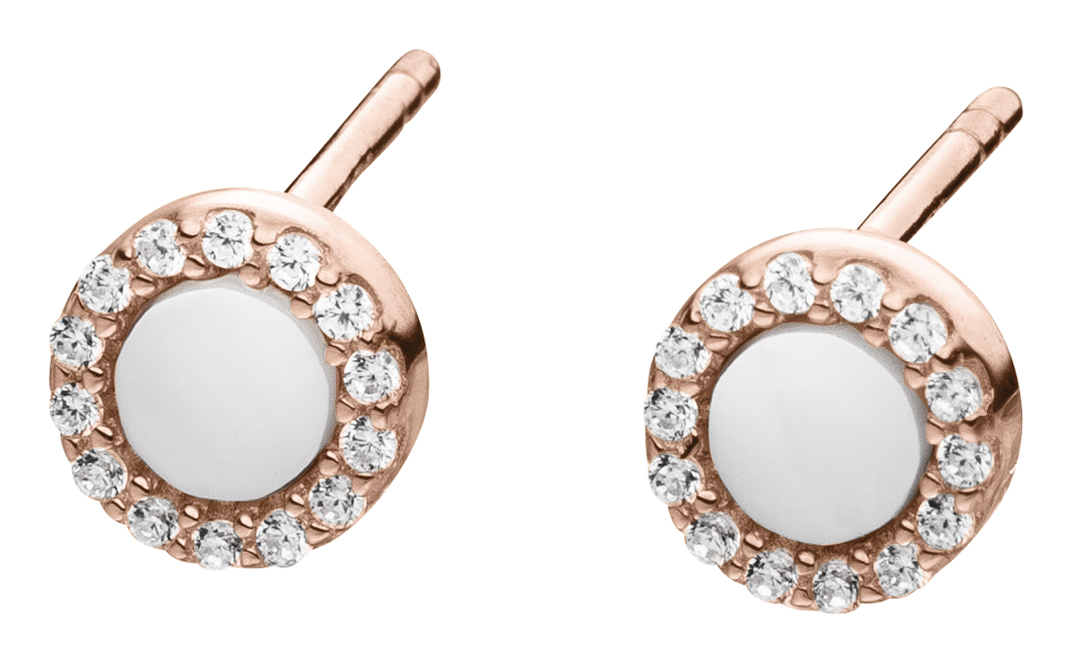 925 Silver Ohrstecker Shiny Circles Rose