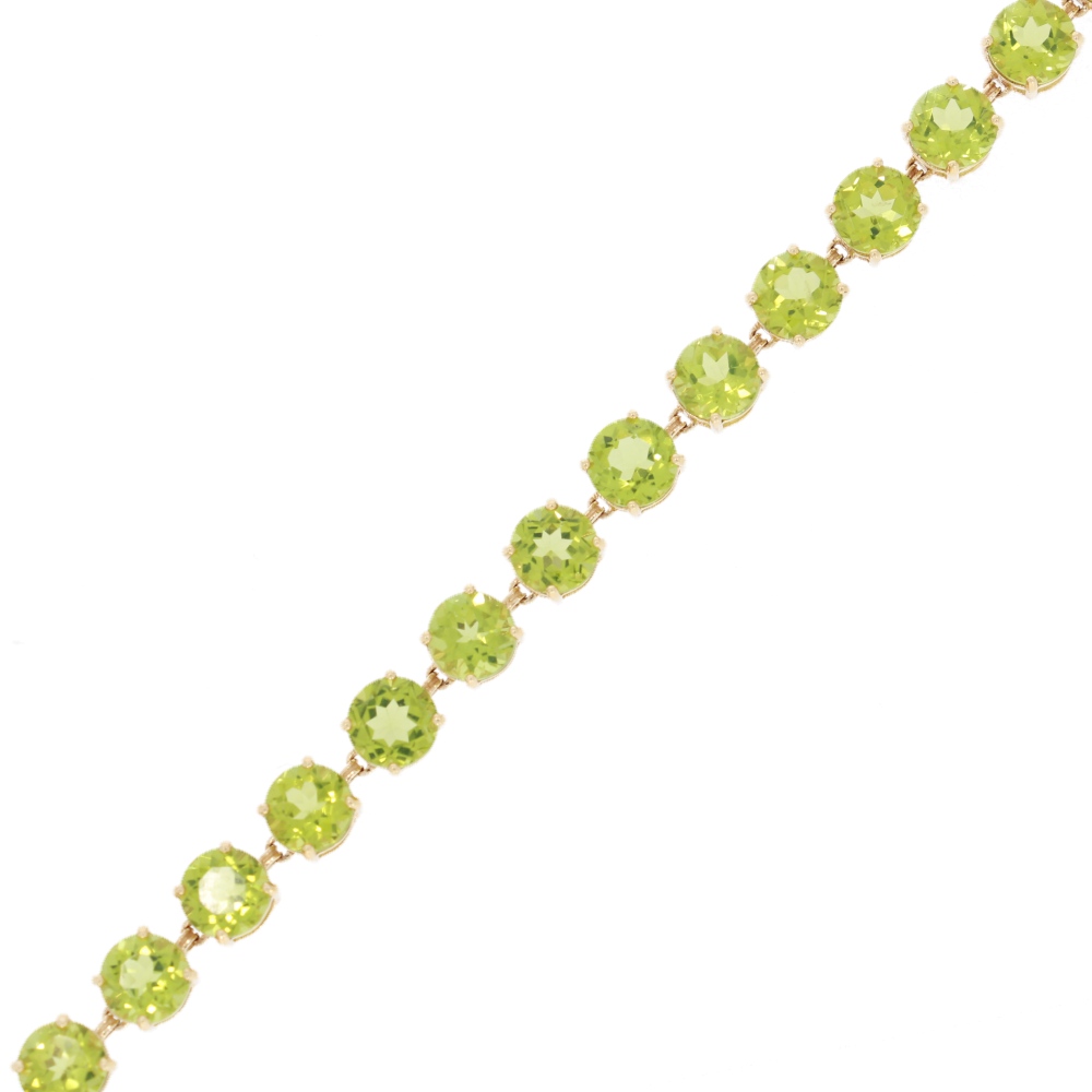 585 Gold Armband mit grünem Stein