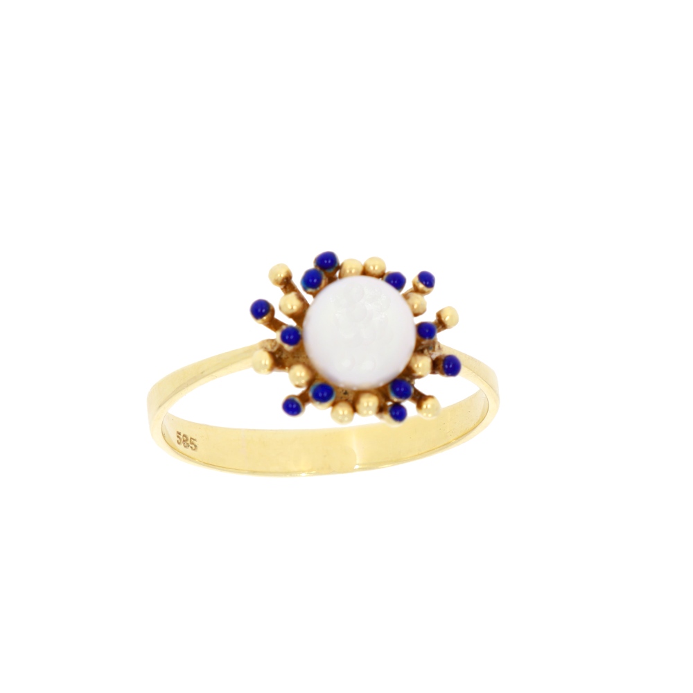 585 Gold Perlenring Vintage