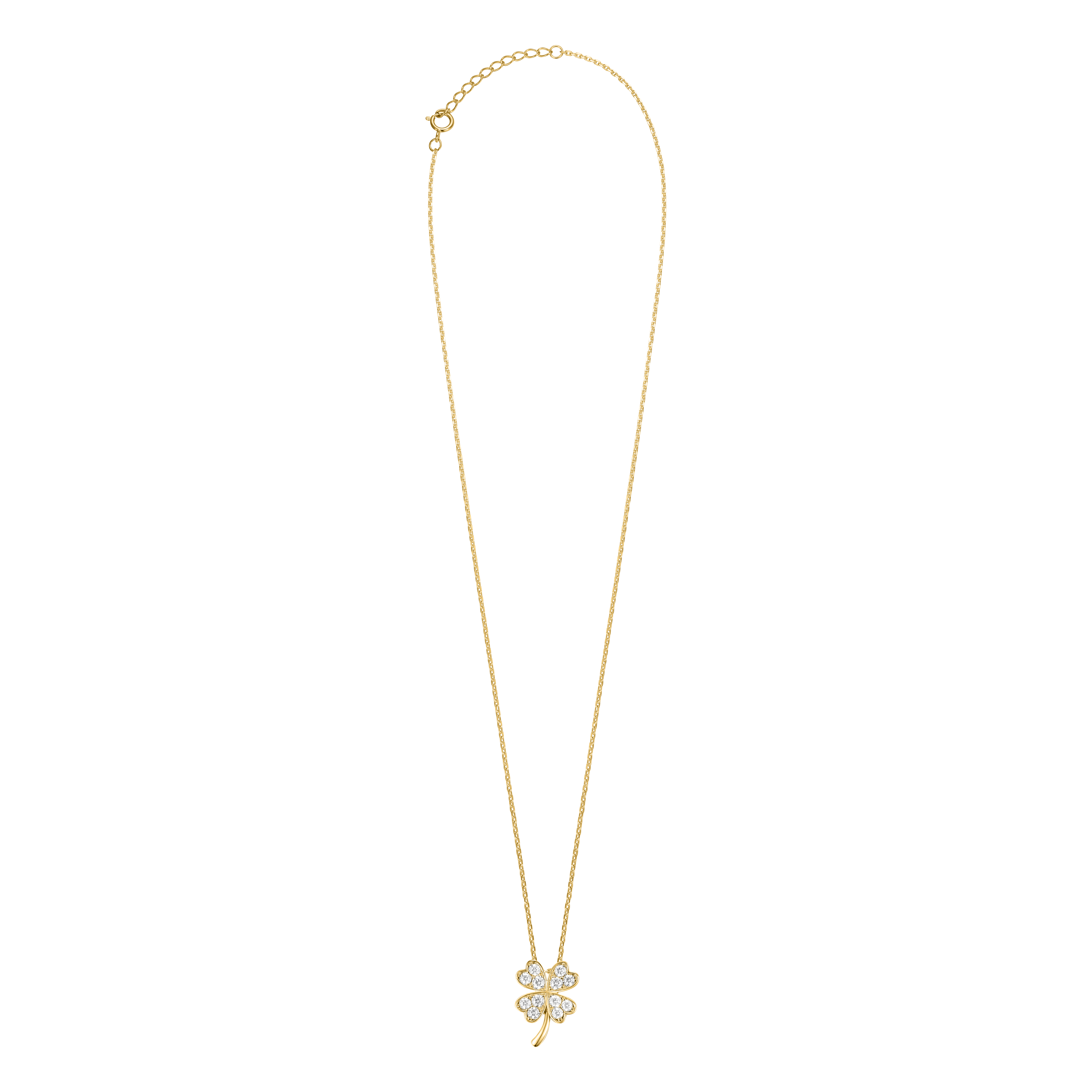 375 Gold Collier Kleeblatt