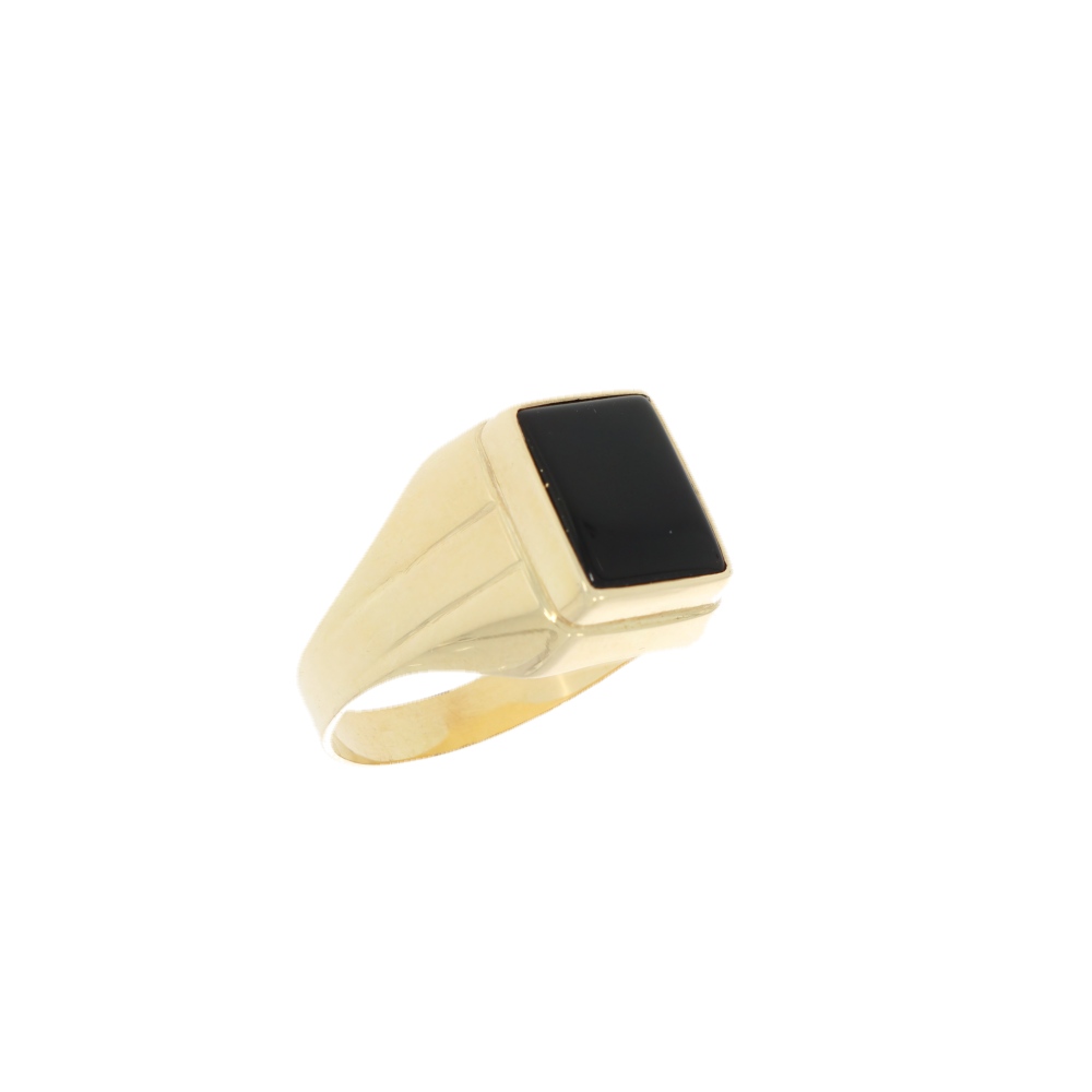 585 Gold Herrenring Pure Black