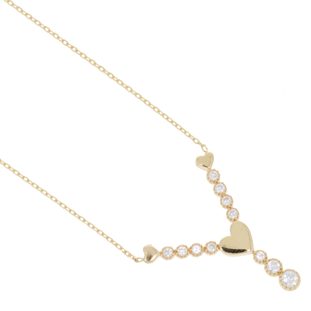 585 Gold Collier Y-Herz