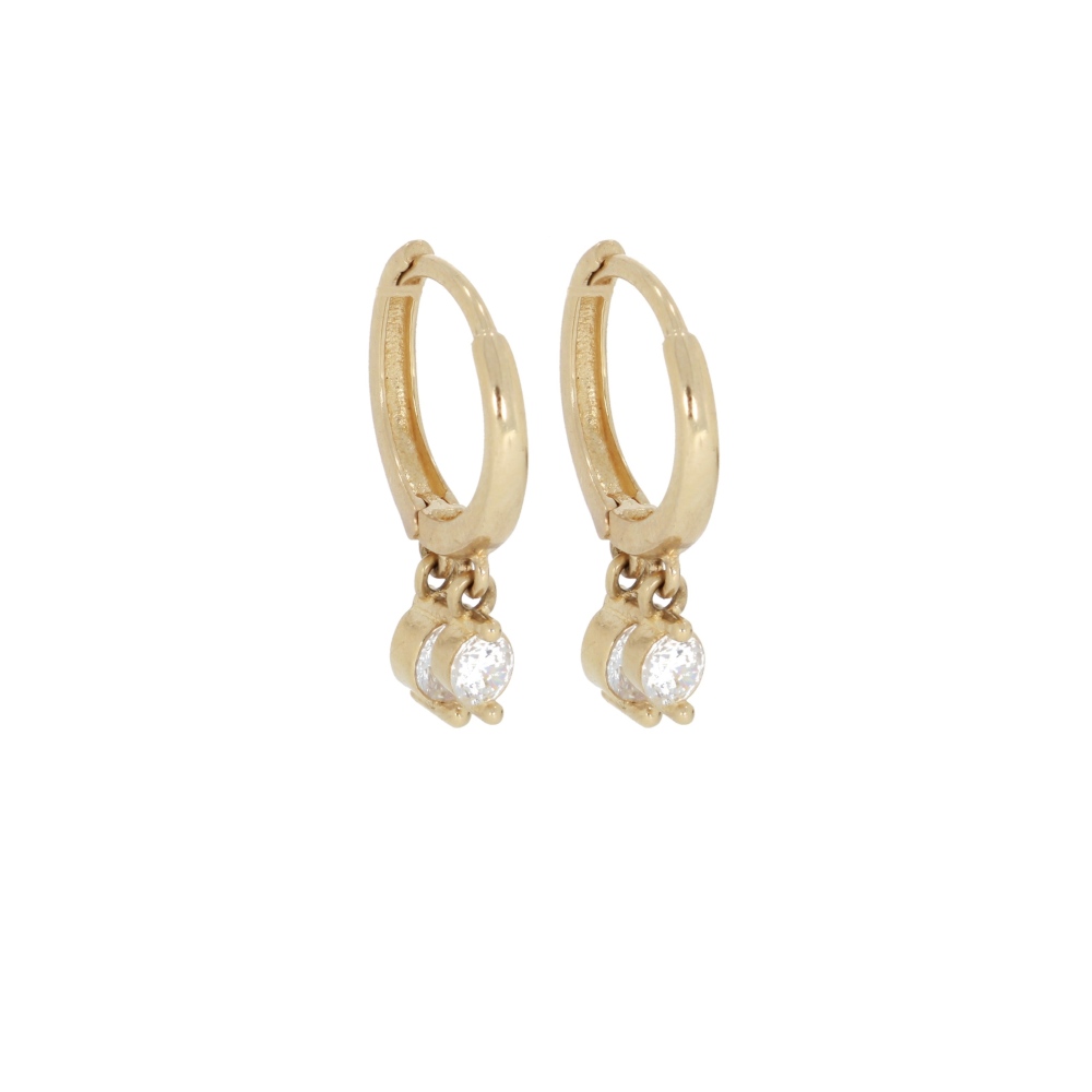 585 Gold Creolen Zirkonia-Anhänger