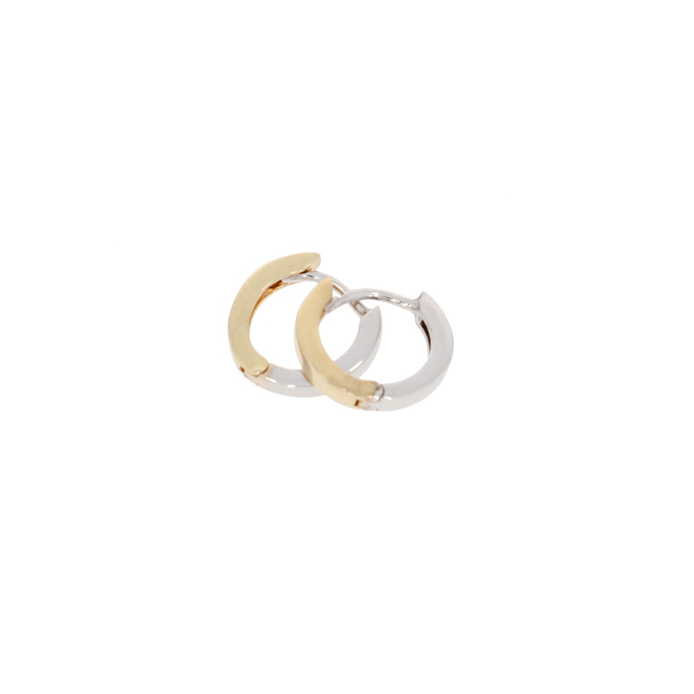 585 Gold/Weißgold Creolen Double