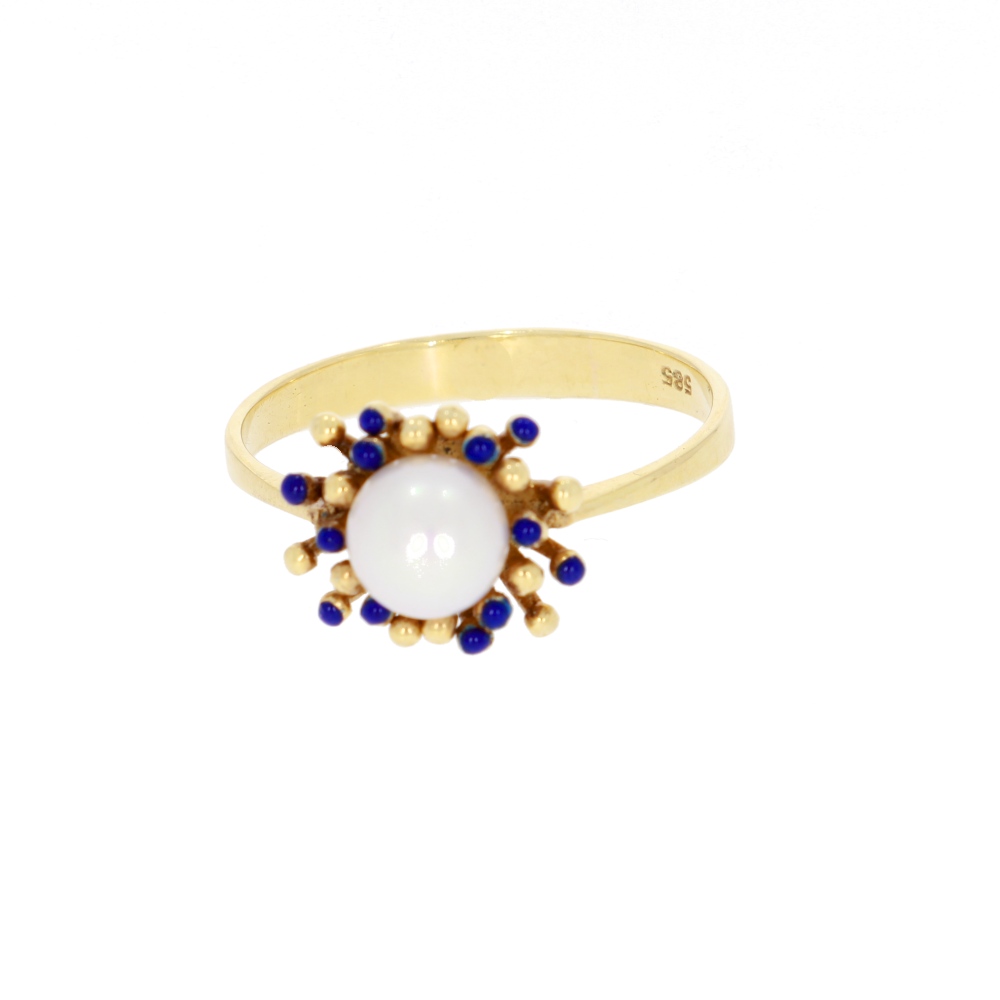 585 Gold Perlenring Vintage
