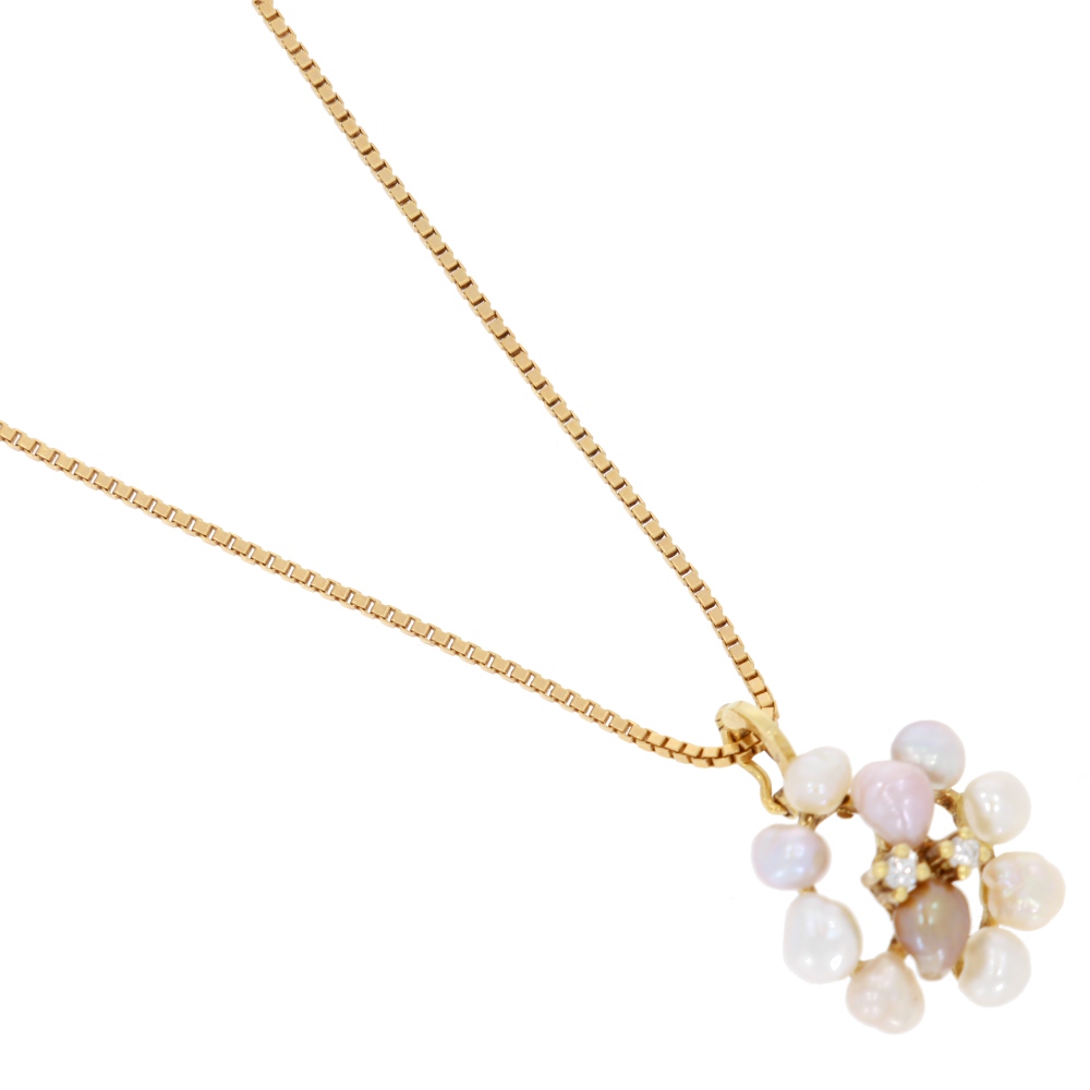 585 Gold Perlencollier Vintage