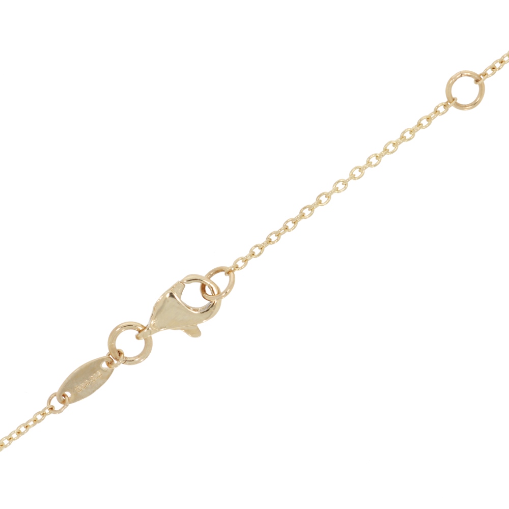 585 Gold Collier Gingkoblatt