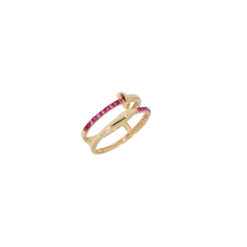 585 Gold  Ring Duo Pink
