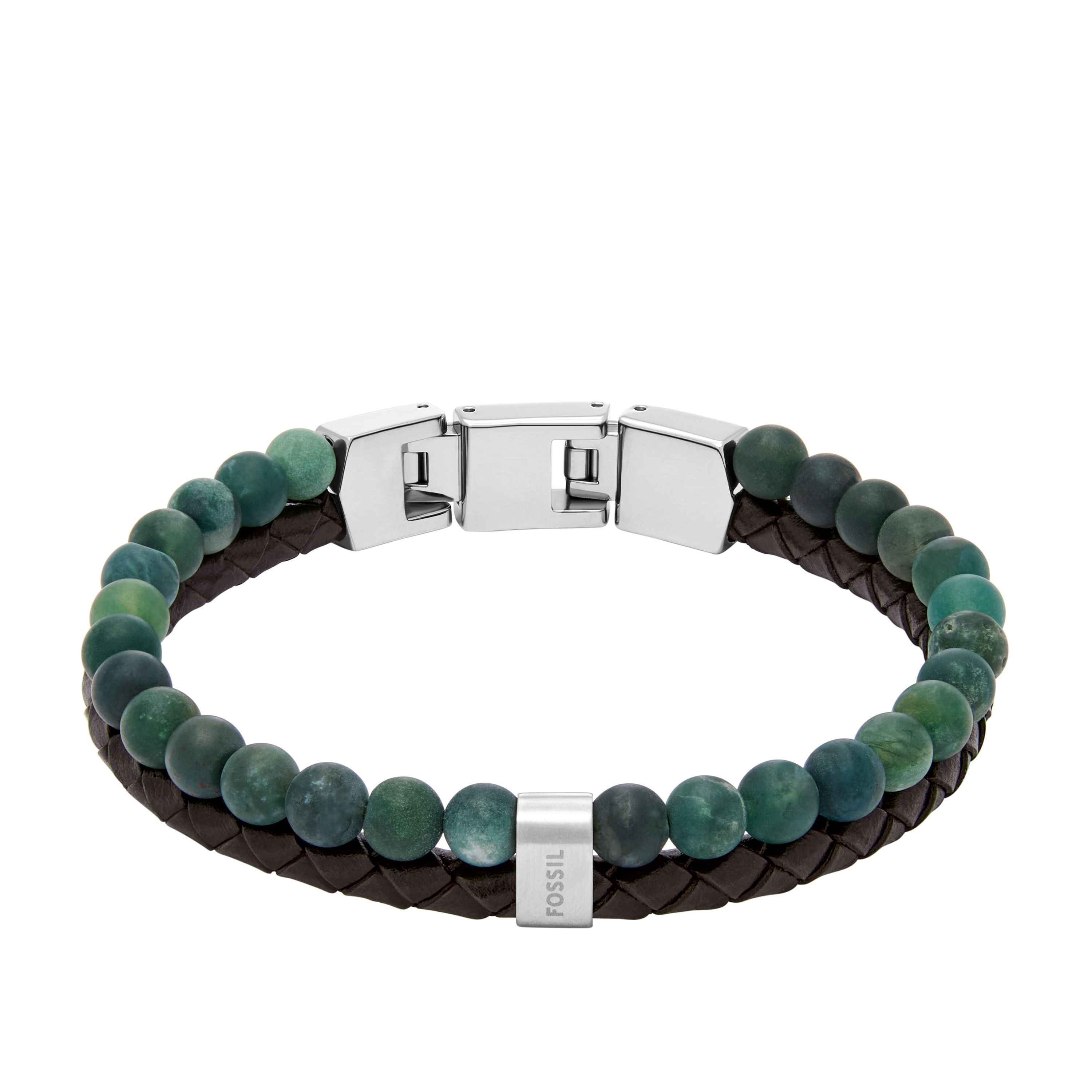 FOSSIL Armband mehrreihig Beads Leder braun JF04854040