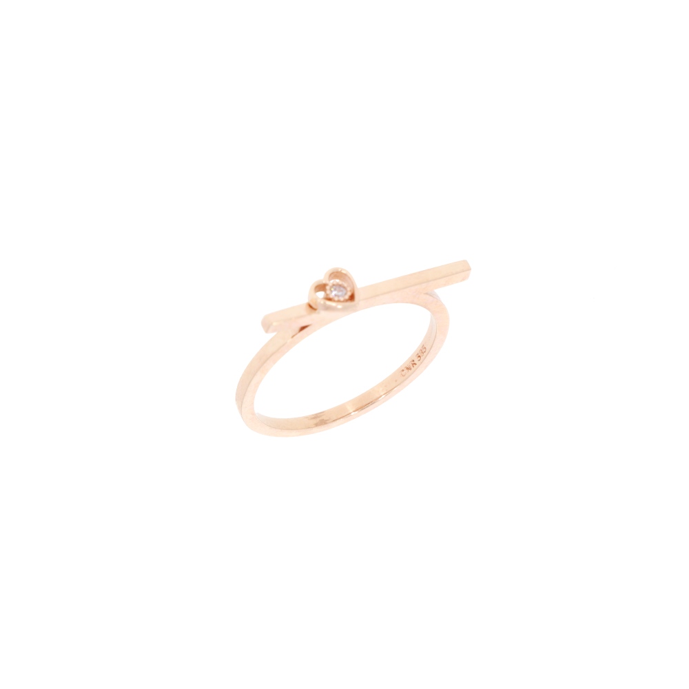 585 Roségold Ring Geo Heart 