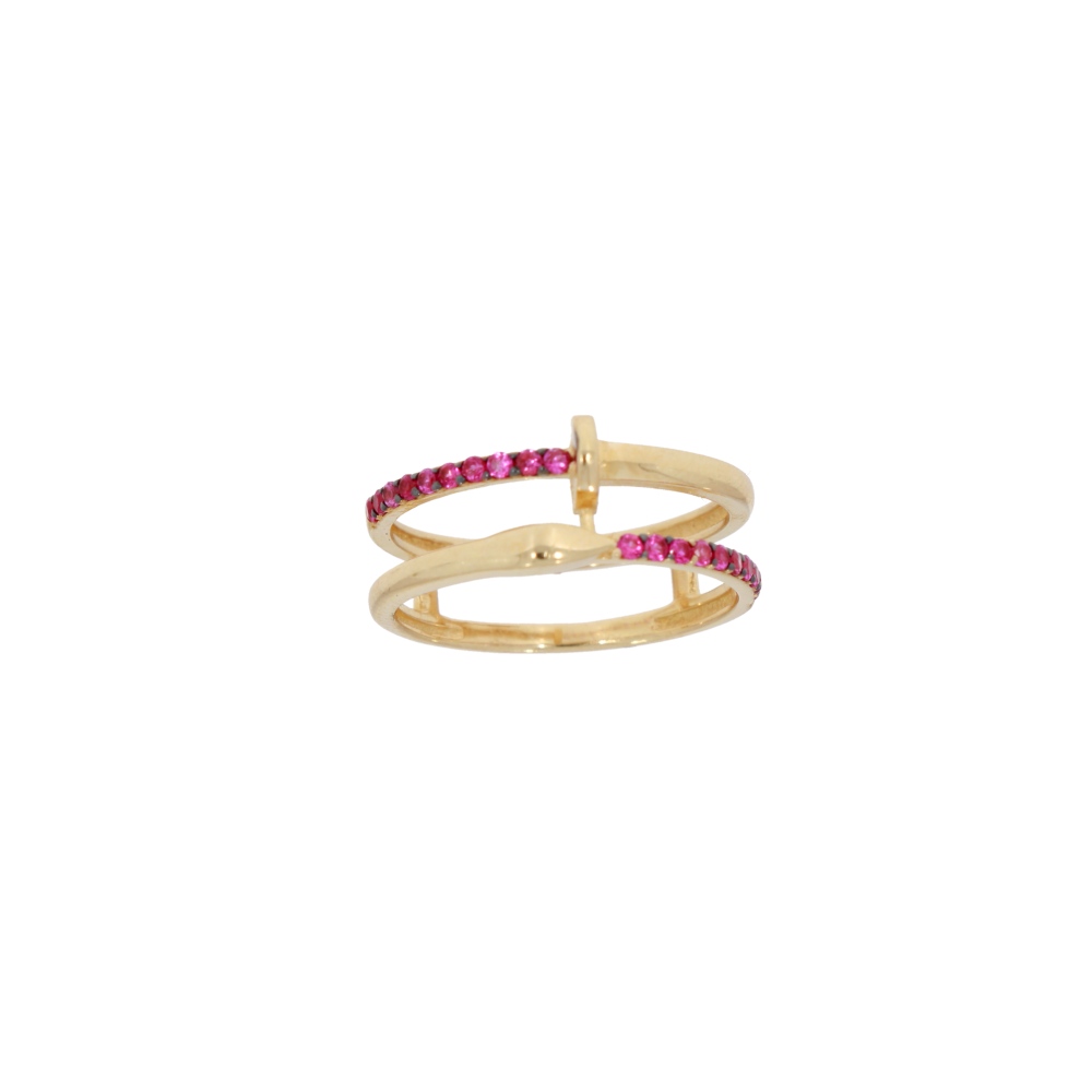 585 Gold  Ring Duo Pink