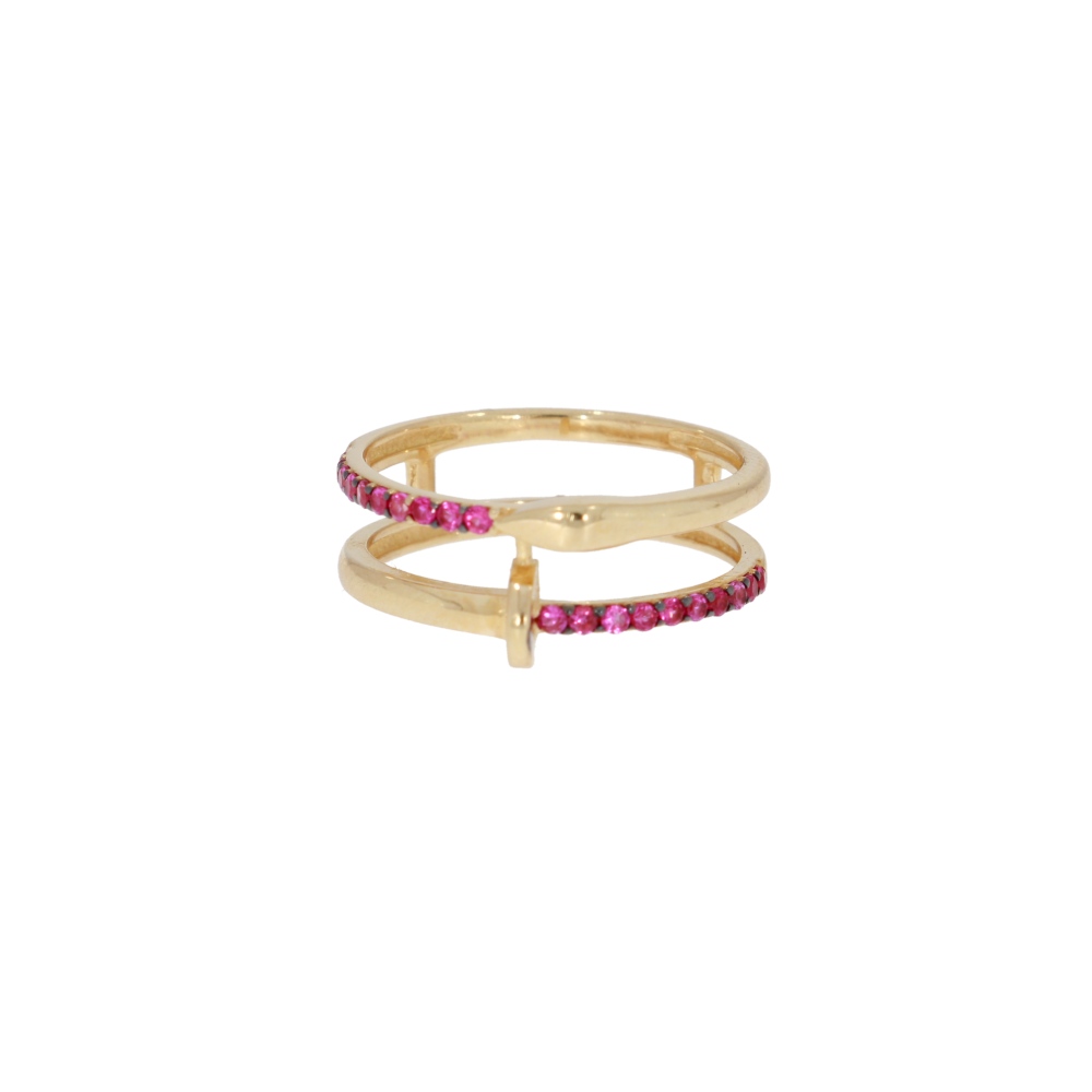 585 Gold  Ring Duo Pink