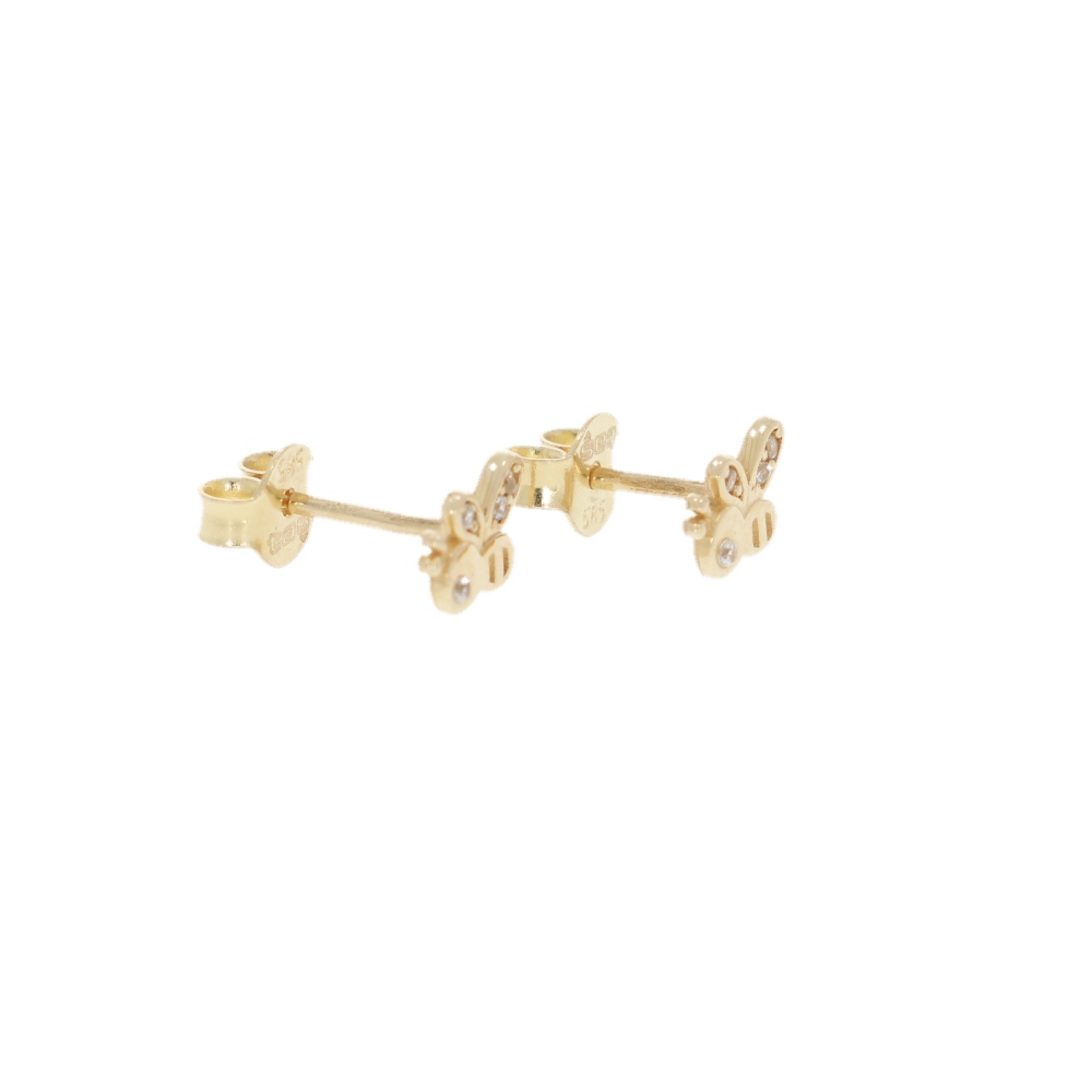 585 Gold Ohrstecker Biene mit Zirkonia