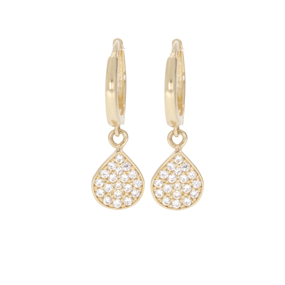 585 Gold Creolen mit Tropfen
