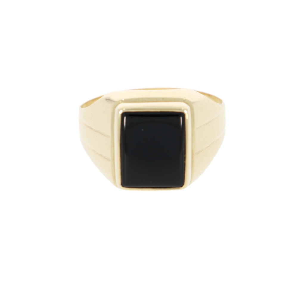 585 Gold Herrenring Pure Black