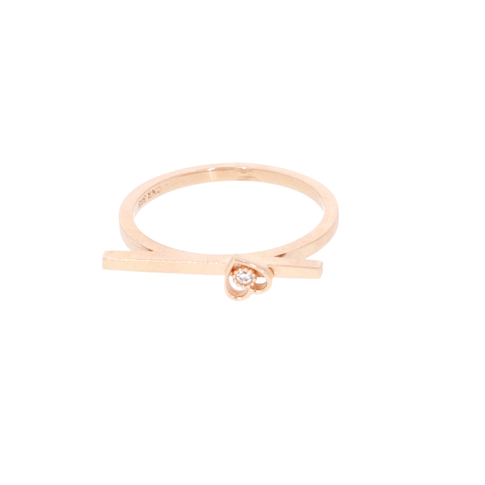 585 Roségold Ring Geo Heart 