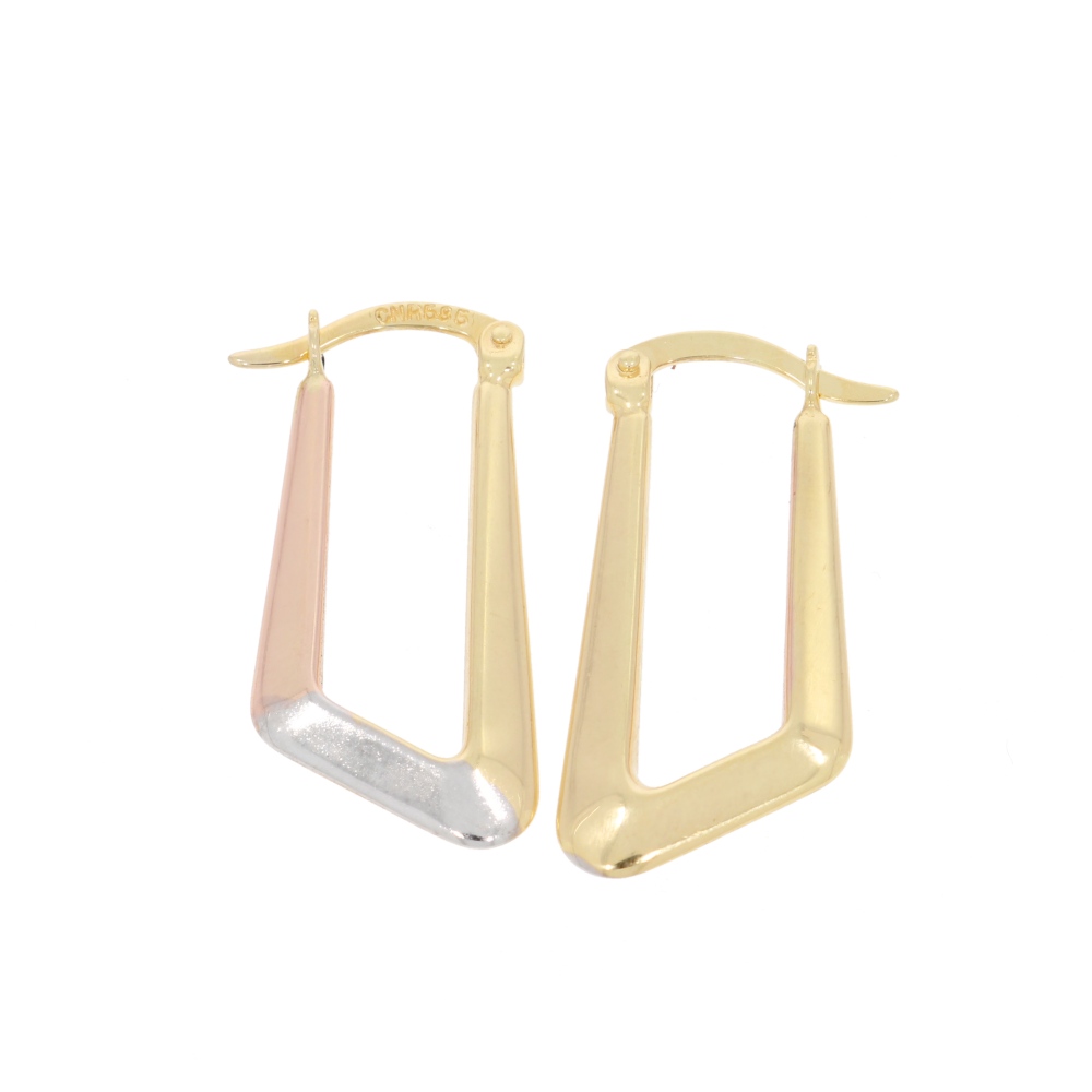 585 Gold Creolen Tricolor