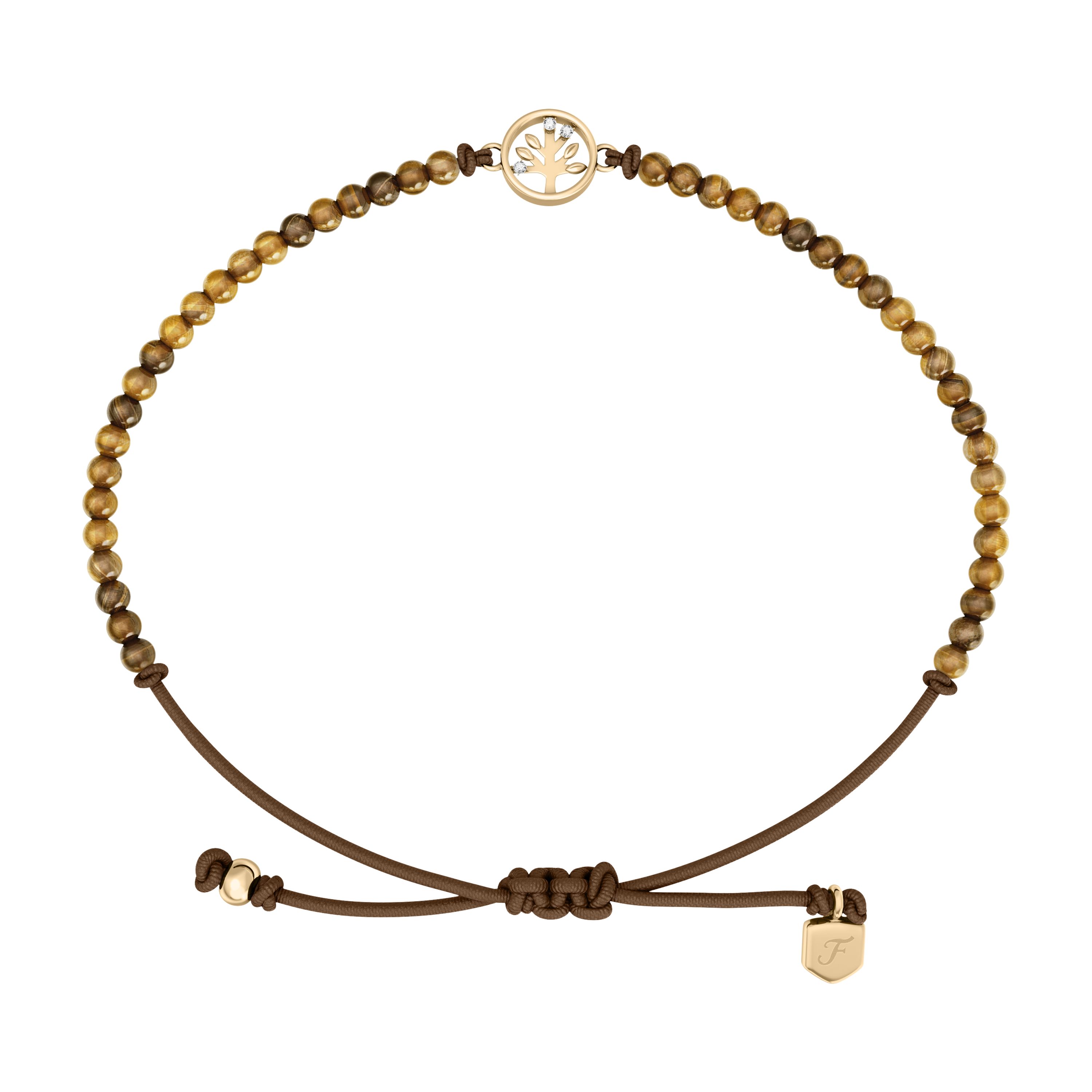 FOSSIL Perlenarmband Sutton Mini Moments Baum des Lebens in braun JA7326710