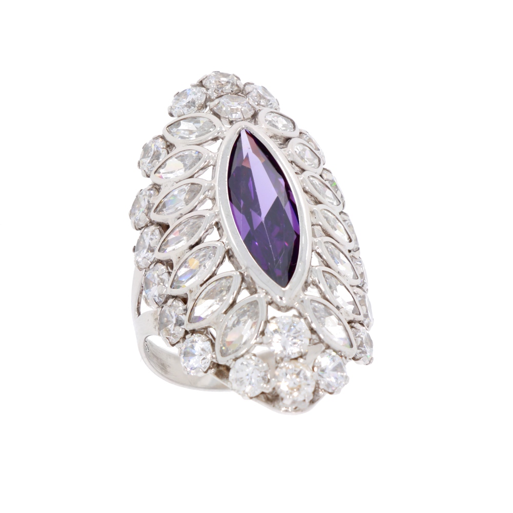 925 Silber Ring Lila