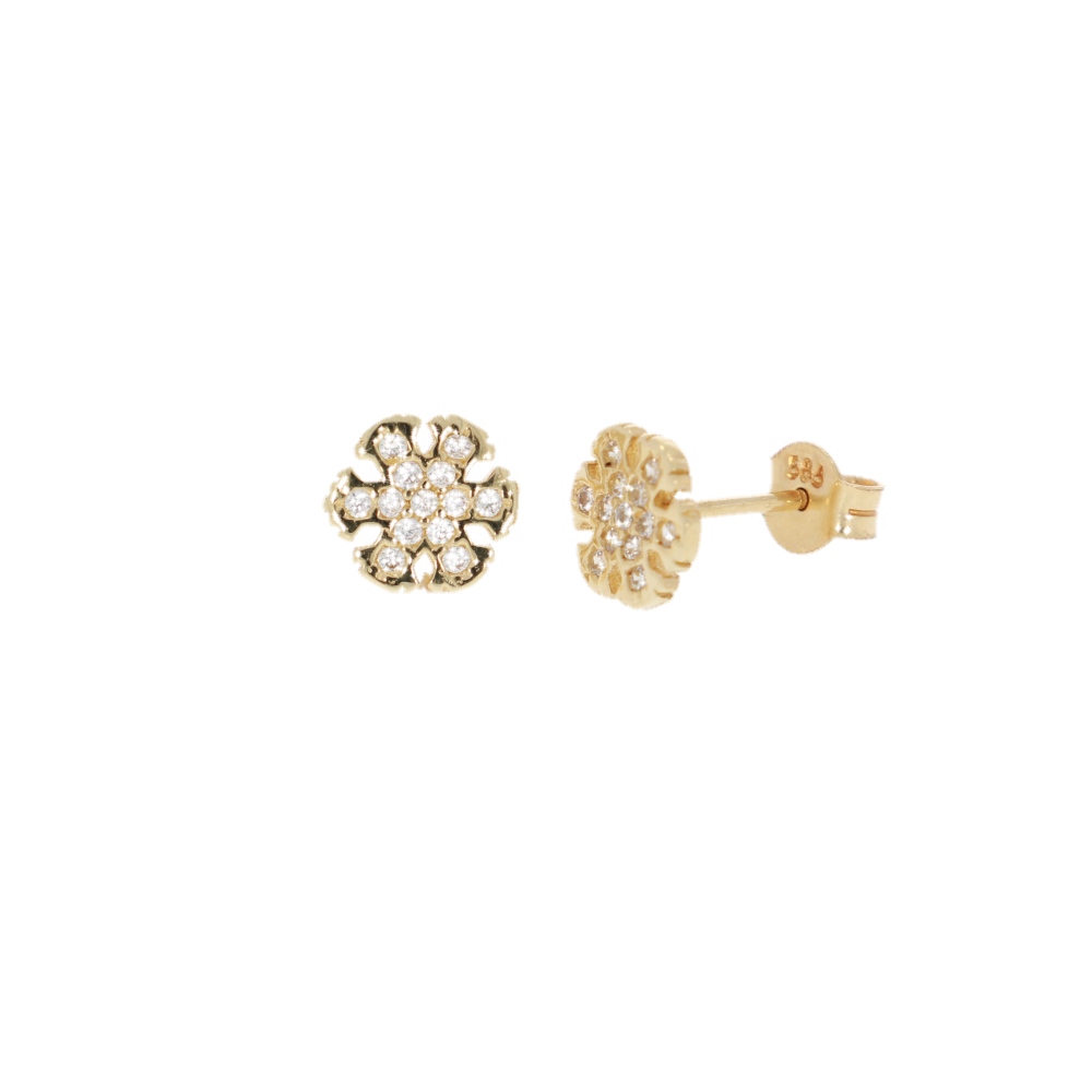 585 Gold Ohrstecker Schneeflocke