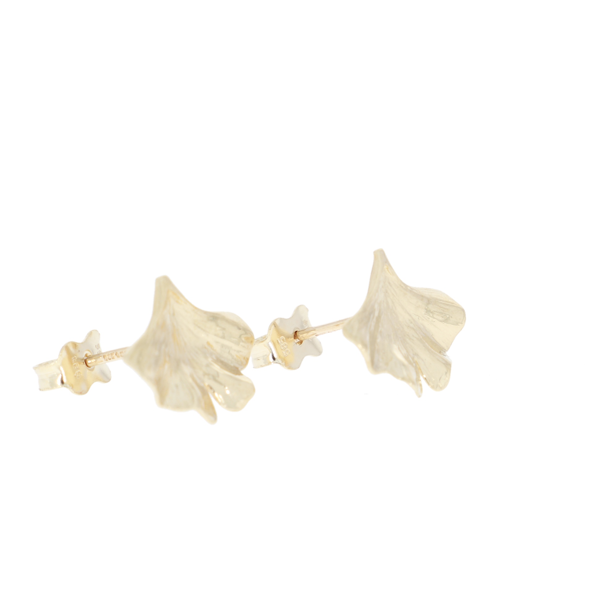 585 Gold Ohrstecker Gingko Blatt